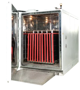 Damp heat environmental chamber with rack