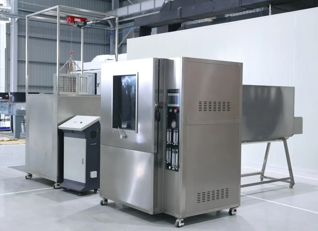 Rain test chamber for water ingress and rainfall simulation testing