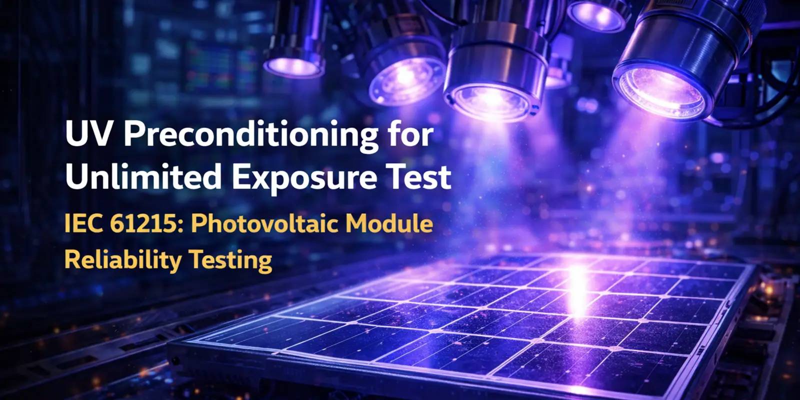 UV preconditioning test for photovoltaic modules as per IEC 61215 reliability testing