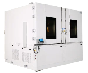 Large thermal shock test chamber for rapid temperature change environmental testing